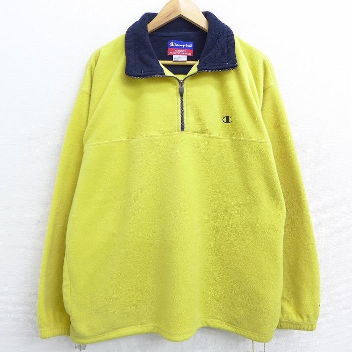 Xl 古着 長袖 ハーフジップ フリース ジャケット チャンピオン Champion ワンポイントロゴ 大きいサイズ 黄 イエロー 21feb02 中古 メンズ アウター Oudw20121576 古着屋rushout 通販 Yahoo ショッピング