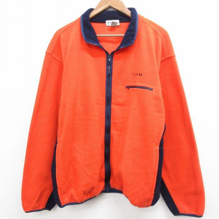 L 古着 Izod 長袖 フリース ジャケット メンズ 90s オレンジ他 21dec09 中古 アウター Oudw 古着屋rushout 通販 Yahoo ショッピング
