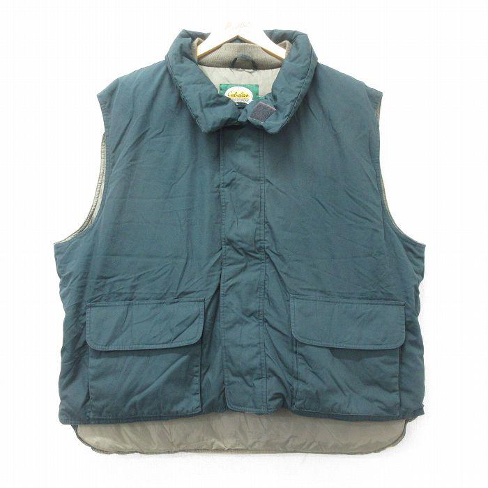 XL/古着 カベラス ダウン ベスト メンズ 00s 大きいサイズ 緑 グリーン 