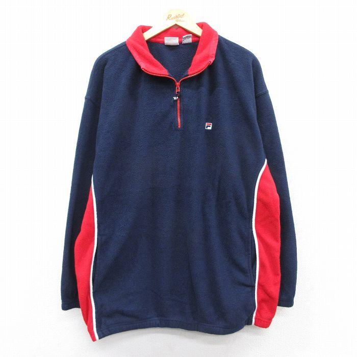 FILA（フィラ） XL/古着 長袖 ハーフジップ フリース ジャケット