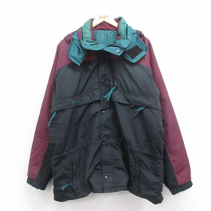 XL/古着 コロンビア COLUMBIA 長袖 ジャケット パーカー メンズ 90年代 90s Eclipse ロング丈 ツートンカラー 黒他 ブラック 【spe】 25sep24 中古 アウター Columbia（コロンビア） XL/古着 長袖 ジャケット パーカー メンズ 90s