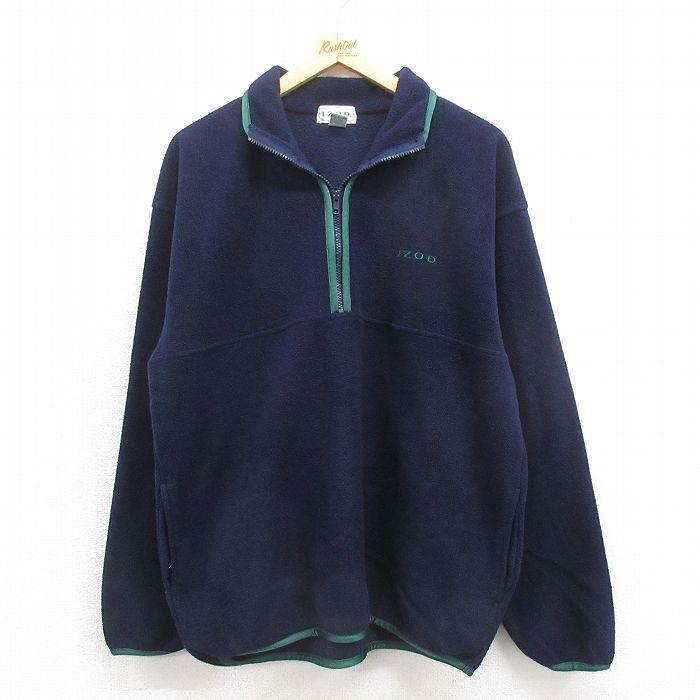 M/古着 IZOD 長袖 ハーフジップ フリース ジャケット メンズ 90s ワン