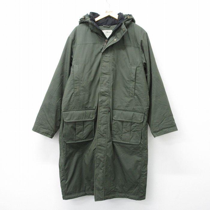 L L Bean グリーン ロング丈 マウンテンパーカー L.L.Bean（エルエルビーン） 古着 80年代 マウンテンパーカー シェル
