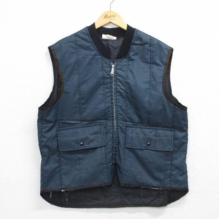 L/古着 ナイロン ベスト メンズ 80年代 80s USA製 紺 25nov26 : 古着屋 