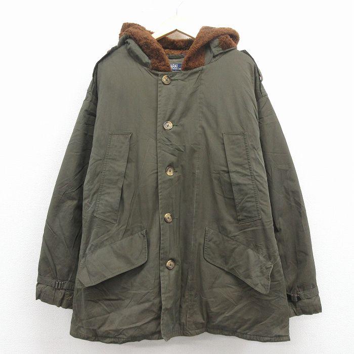 L/古着 ラルフローレン 長袖 ブランド ミリタリー ダウン ジャケット