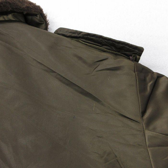 L/古着 長袖 ナイロン ジャケット メンズ 80年代 80s 襟ファー USA製