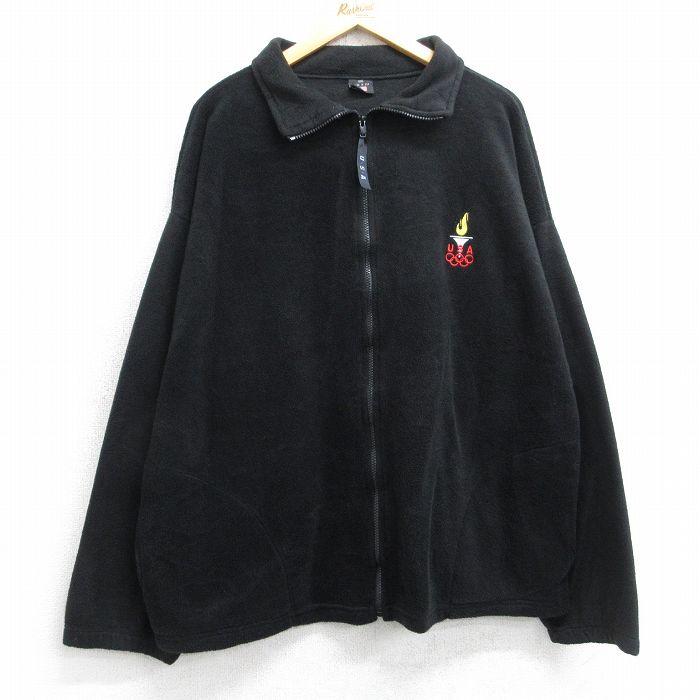 L/古着 長袖 フリース ジャケット メンズ 90年代 90s USAオリンピック