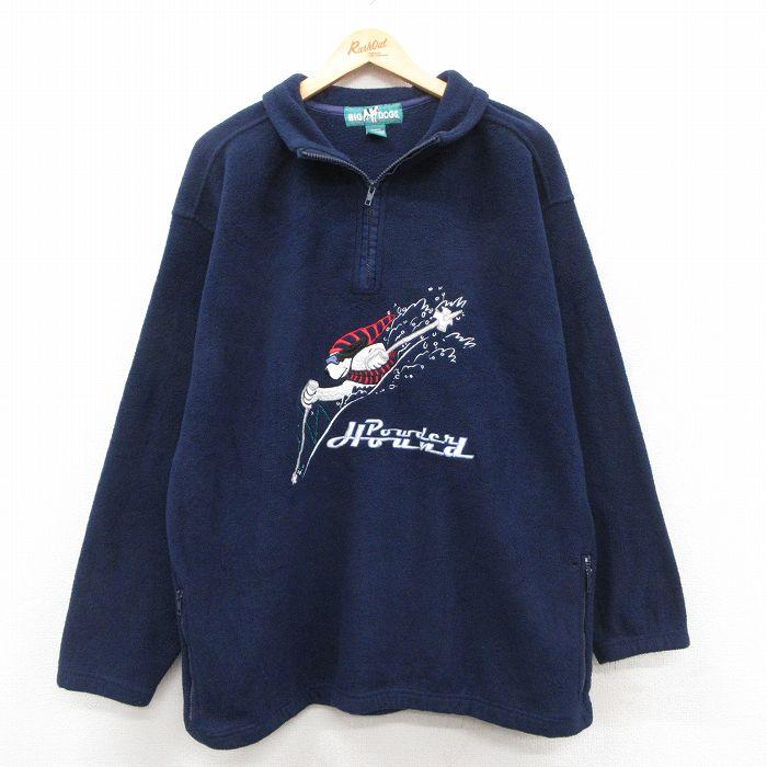 L/古着 ビッグドッグス BIGDOGS 長袖 ハーフジップ フリース