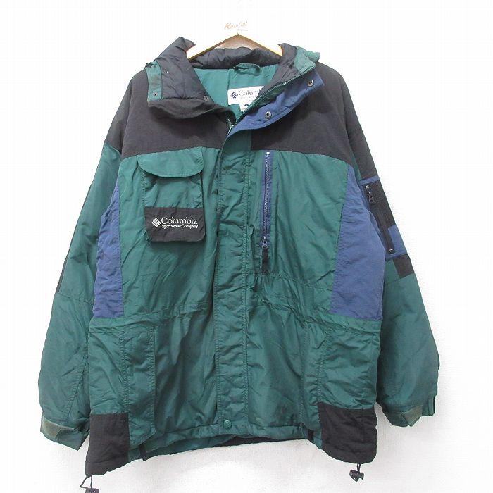 XL/古着 コロンビア 長袖 ナイロン ジャケット パーカー メンズ 00年代 00s ワンポイントロゴ 緑他 25dec18 Columbia（コロンビア） XL/古着 長袖 ナイロン ジャケット パーカー