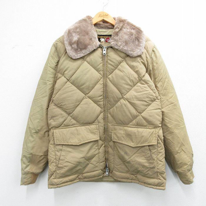 XL/古着 Tempco 長袖 キルティング ダウン ジャケット メンズ 70年代 70s 襟ボア USA製 タロン ベージュ【spe】 26feb09 20%OFF】XL/古着 Tempco 長袖 キルティング ダウン ジャケット メンズ