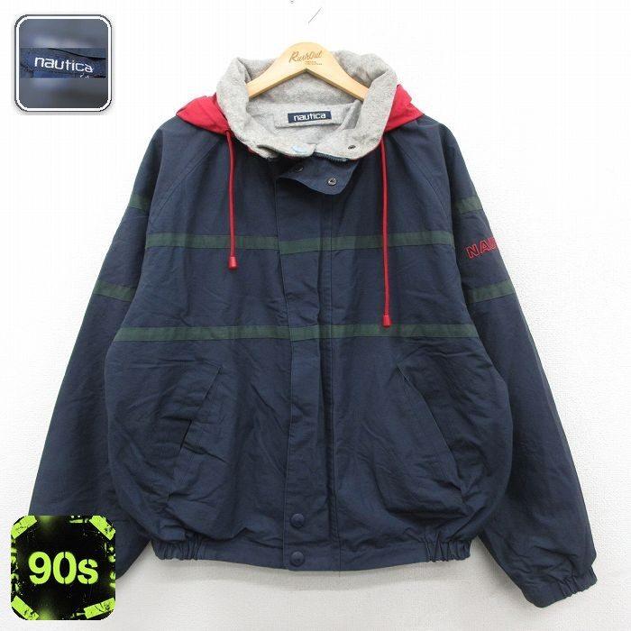 NAUTICA（ノーティカ） XL/古着 長袖 ブランド ナイロン ジャケット 