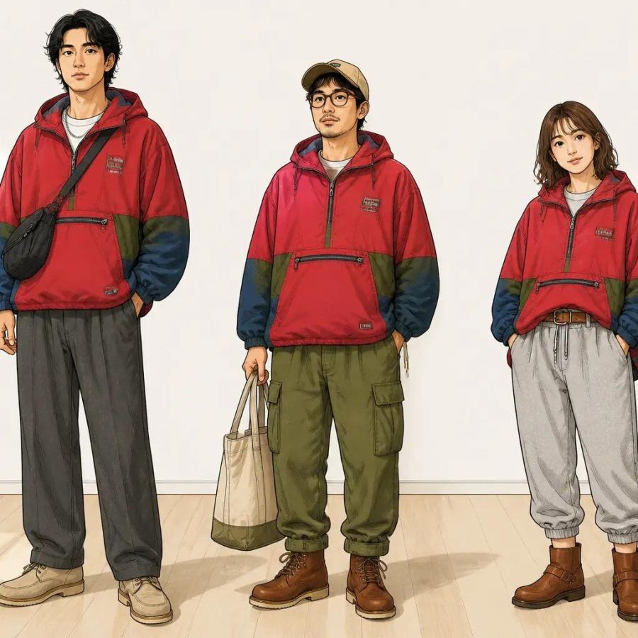 L.L.Bean（エルエルビーン） L/古着 長袖 ハーフジップ ナイロン