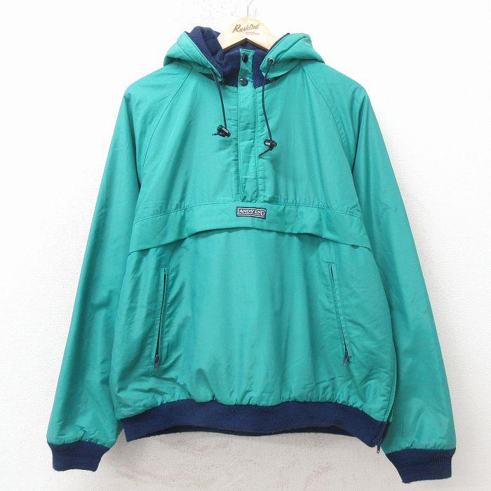 XL/古着 ランズエンド 長袖 ハーフジップ アノラック ジャケット 