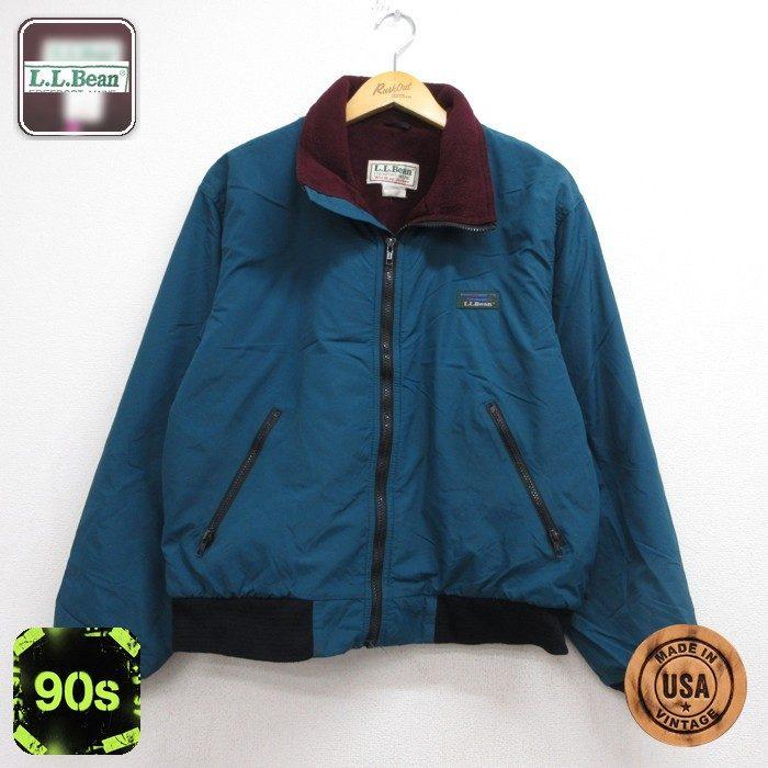 L.L.Beanエルエルビーン ウォームアップジャケットナイロンネイビーL古着 L.L.Bean（エルエルビーン） 90s ウォームアップジャケット ブルー L
