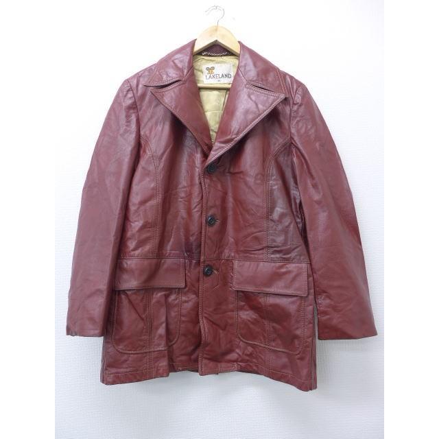 M 古着 レザー ジャケット 赤茶 レッド ブラウン 18dec14 中古 メンズ アウター 革ジャン 皮ジャン Oule 古着屋rushout 通販 Yahoo ショッピング