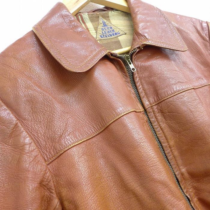 M 古着 長袖 ビンテージ レザー ジャケット 70s エアロレザー 茶 ブラウン Spe nov18 中古 メンズ アウター 革ジャン 皮ジャン Oule 古着屋rushout 通販 Yahoo ショッピング