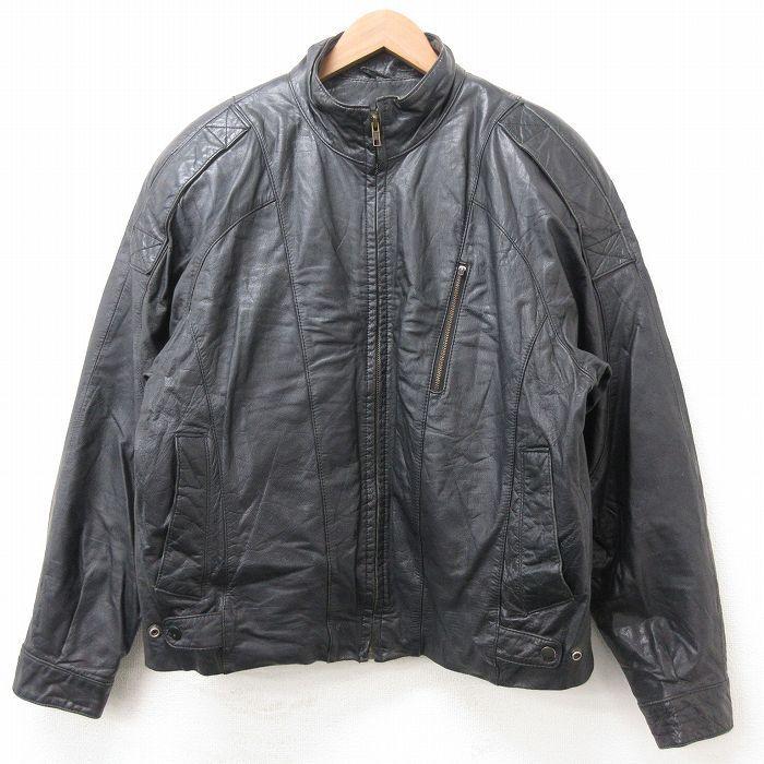 L/古着 長袖 レザー ジャケット メンズ 90s シンサレート スタンド