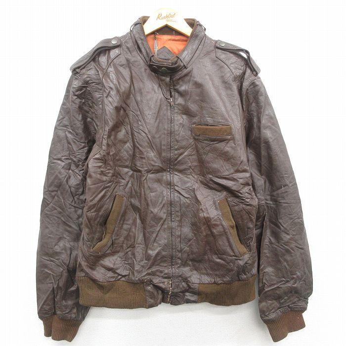 50%OFF】L/古着 メンバーズオンリー 長袖 レザー ジャケット メンズ 