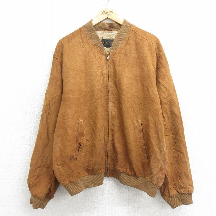 XL/古着 ゴールデンベア 長袖 スエード レザー ジャケット メンズ 90s