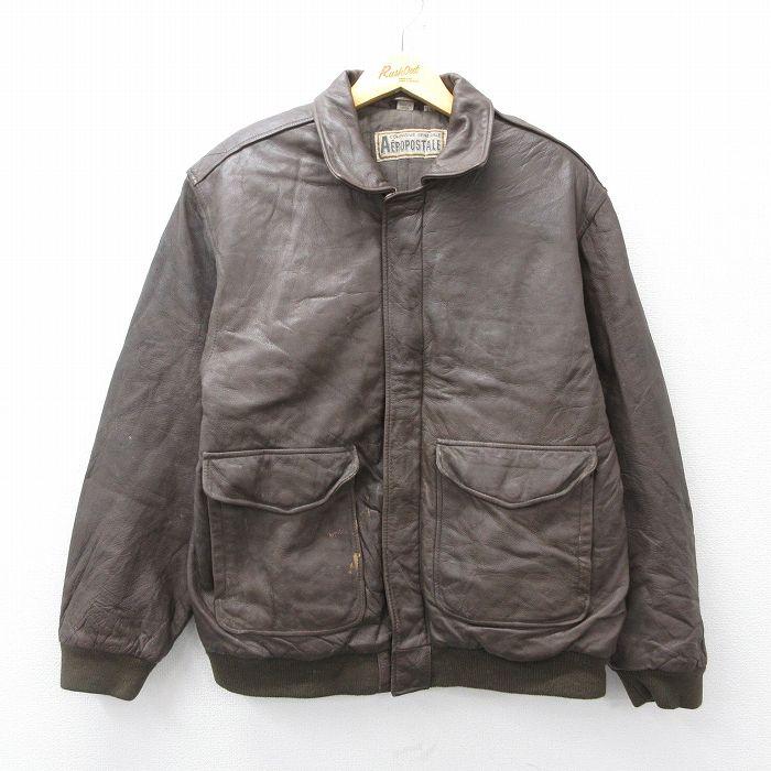 AEROPOSTALE（エアロポステール） XL/古着 長袖 レザー ジャケット