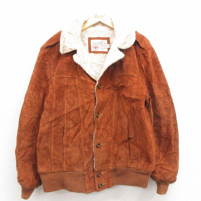 XL/古着 シアーズ 長袖 スエード レザー ジャケット メンズ 80年代 80s