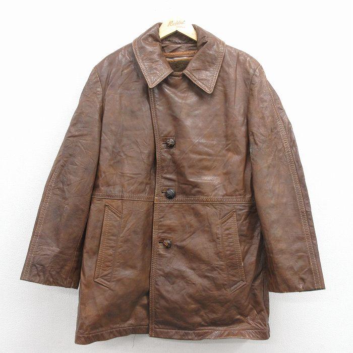 L/古着 マイティーマック 長袖 レザー ジャケット メンズ 80年代 80s