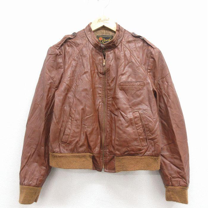 50%OFF】XL/古着 長袖 レザー ジャケット メンズ 星条旗 黒 ブラック