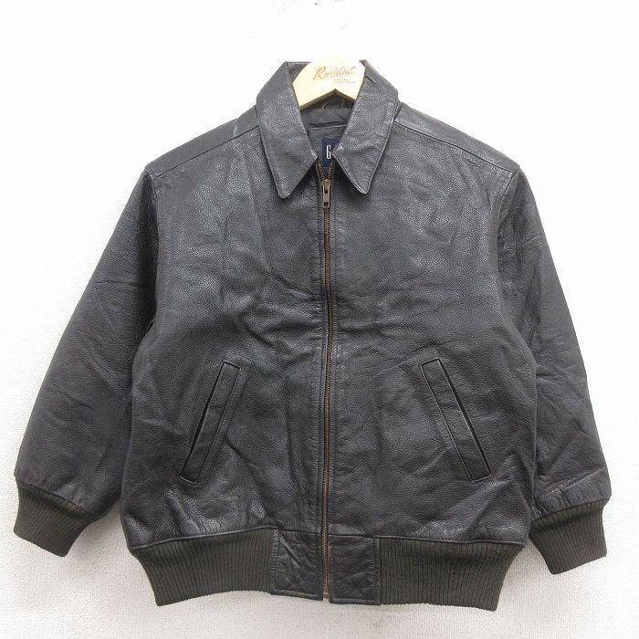 GAP（ギャップ） M/古着 長袖 レザー ジャケット キッズ ボーイズ 子供