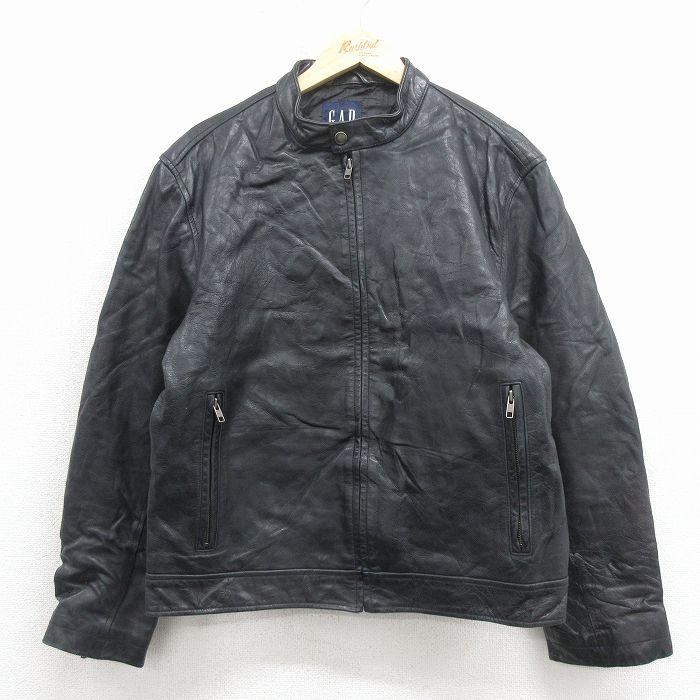 GAP（ギャップ） L/古着 長袖 レザー ジャケット メンズ 00年代 00s 黒