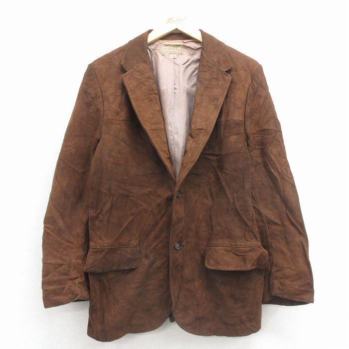 M/古着 長袖 ビンテージ スエード レザー ジャケット メンズ 70年代 70s こげ茶 26jan09 M/古着 長袖 ビンテージ スエード レザー ジャケット メンズ 70年代
