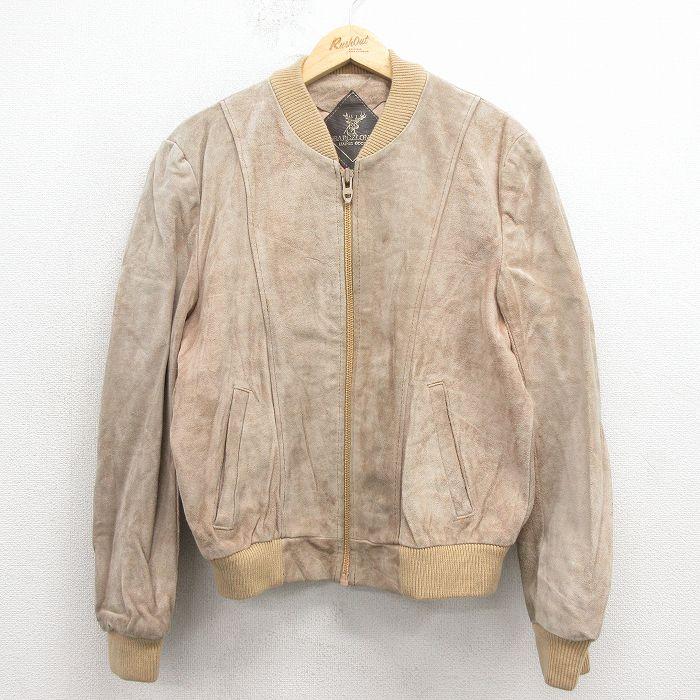 L/古着 長袖 スエード レザー ジャケット メンズ 80年代 80s タロン