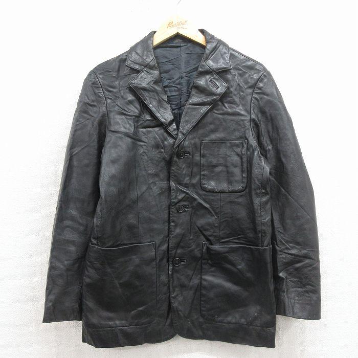 GAP ブラックレザー ジャケット 黒 古着 GAP（ギャップ） S/古着 長袖 レザー ジャケット メンズ 00年代 00s 黒