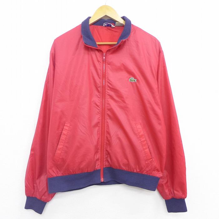 L 古着 長袖 ブランド ナイロン ジャケット 90s ラコステ Lacoste ワンポイントロゴ 赤 レッド sep15 中古 メンズ アウター ウインドブレーカー Ouny 古着屋rushout 通販 Yahoo ショッピング