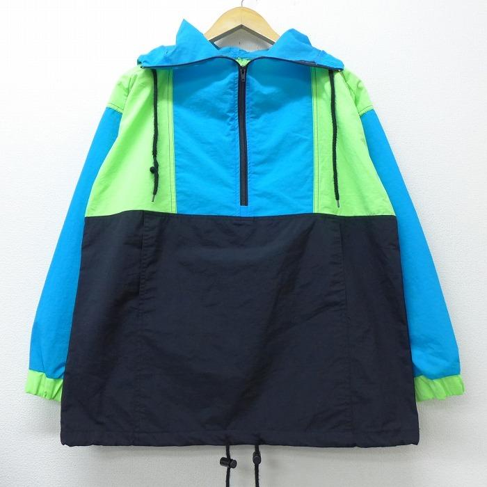 M 古着 ナイロン ジャケット パーカー 90s マルチカラー 水色他 oct07 中古 メンズ アウター ウインドブレーカー Ouny0654 古着屋rushout 通販 Yahoo ショッピング