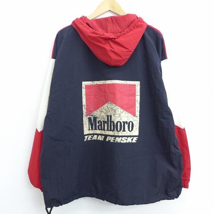 Xl 古着 長袖 ハーフジップ ナイロン ジャケット パーカー 90s マルボロ Penske 大きいサイズ 赤他 レッド nov05 中古 メンズ アウター ウインドブレーカー Ouny09 古着屋rushout 通販 Yahoo ショッピング
