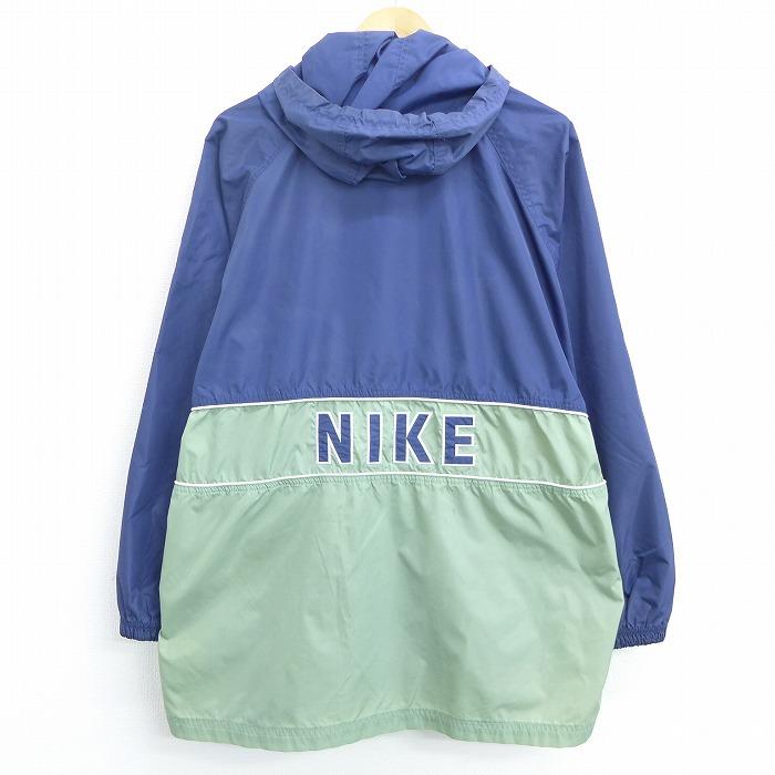 Xl 古着 長袖 ナイロン ジャケット パーカー 90s ナイキ Nike ロゴ ラグラン ロング丈 ツートンカラー 薄緑他 グリーン nov06 中古 メンズ アウター ウインド Ouny 古着屋rushout 通販 Yahoo ショッピング