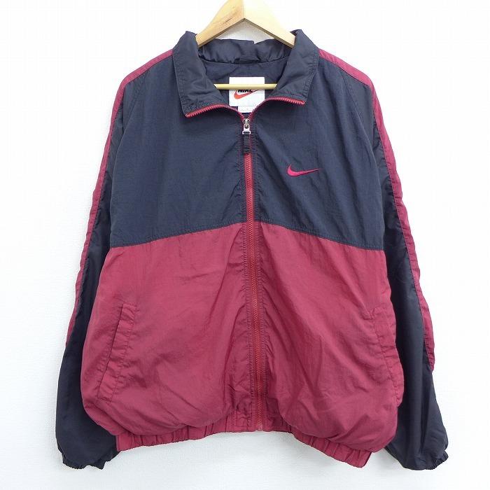 Xl 古着 長袖 ナイロン ジャケット 90s ナイキ Nike ワンポイントロゴ ラグラン ツートンカラー 赤他 レッド Spe nov17 中古 メンズ アウター ウインドブ Ouny 古着屋rushout 通販 Yahoo ショッピング