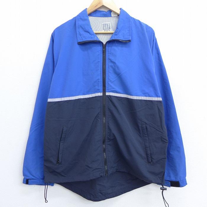 L 古着 長袖 ナイロン ジャケット 90s ギャップ Gap ツートンカラー 青他 ブルー 21jan06 中古 メンズ アウター ウインドブレーカー Ouny1117 古着屋rushout 通販 Yahoo ショッピング