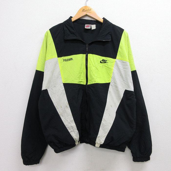 L/古着 ナイキ NIKE 長袖 ナイロン ジャケット メンズ 90s ワン 
