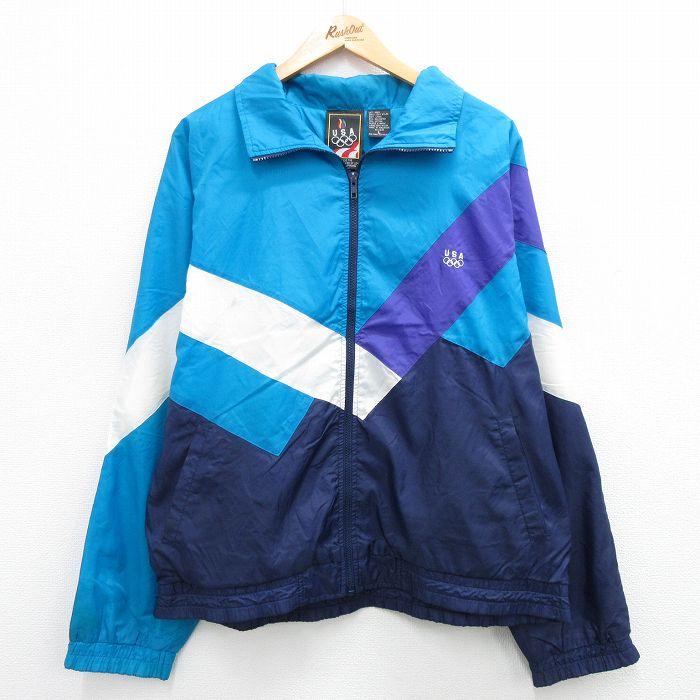 90s XL マルチカラー USA オリンピック代表 ナイロンジャケット