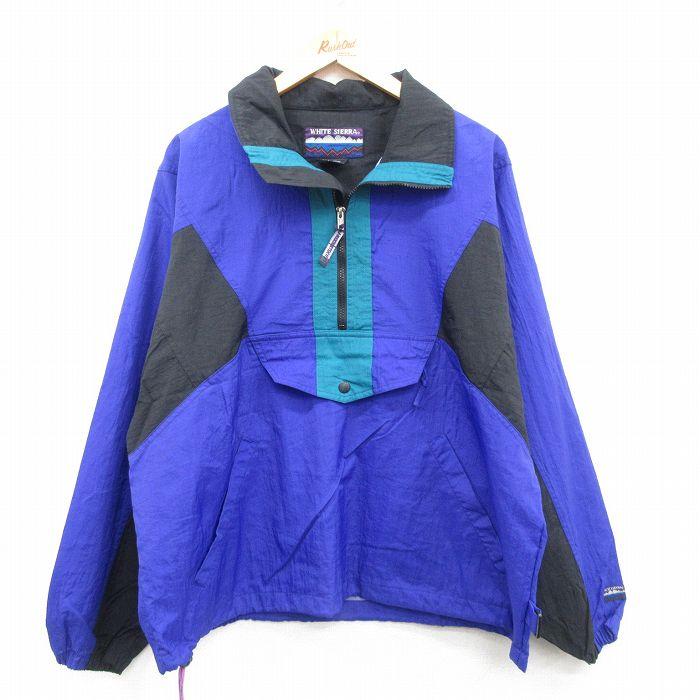 XL/古着 長袖 ハーフジップ ナイロン アノラック ジャケット メンズ 