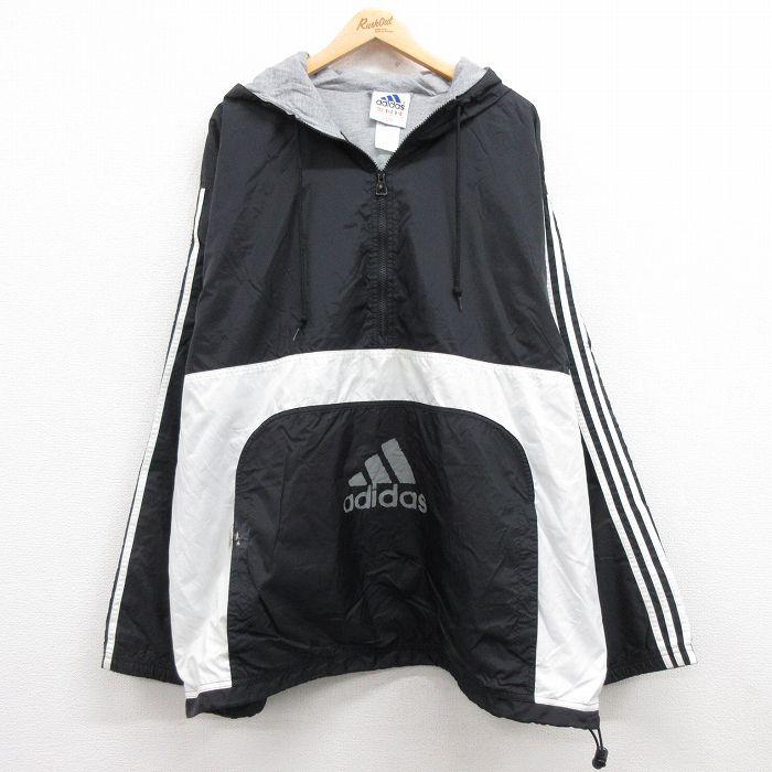 adidas（アディダス） 【50%OFF】XL/古着 長袖 ハーフジップ ナイロン