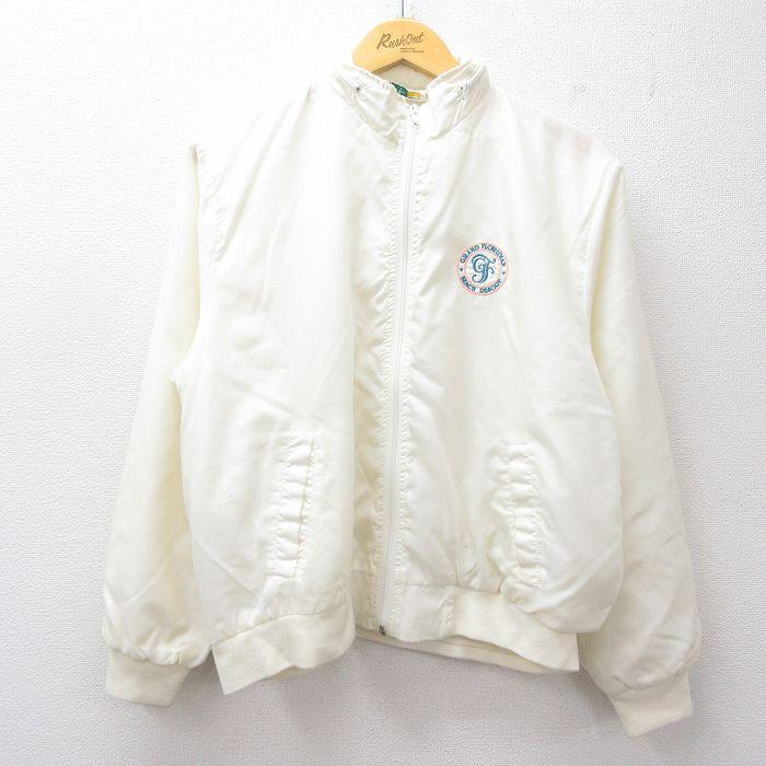 M/古着 IZOD 長袖 ナイロン ジャケット メンズ 90s GRAND FLORIDIAN 白