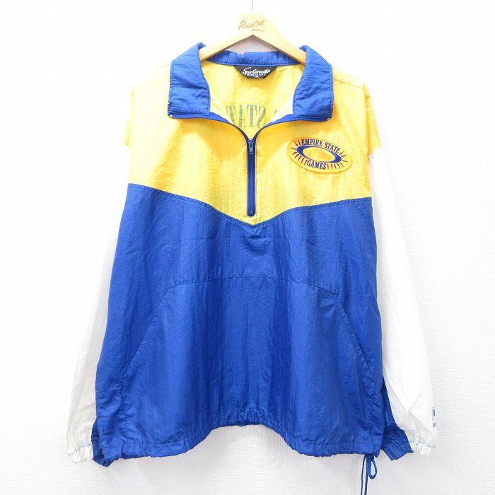 XL/古着 長袖 ハーフジップ ナイロン ジャケット メンズ 90s EMPIRE