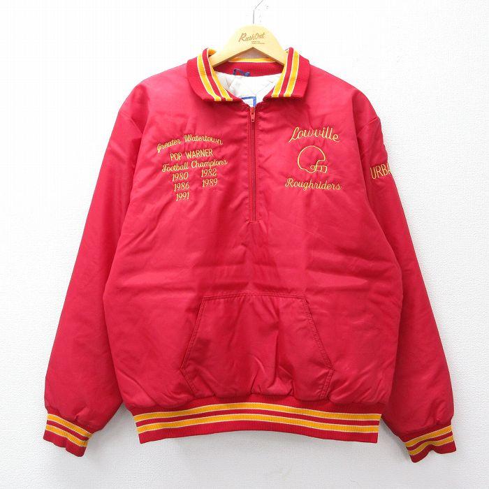 XL/古着 長袖 ハーフジップ ナイロン ジャケット メンズ 90s