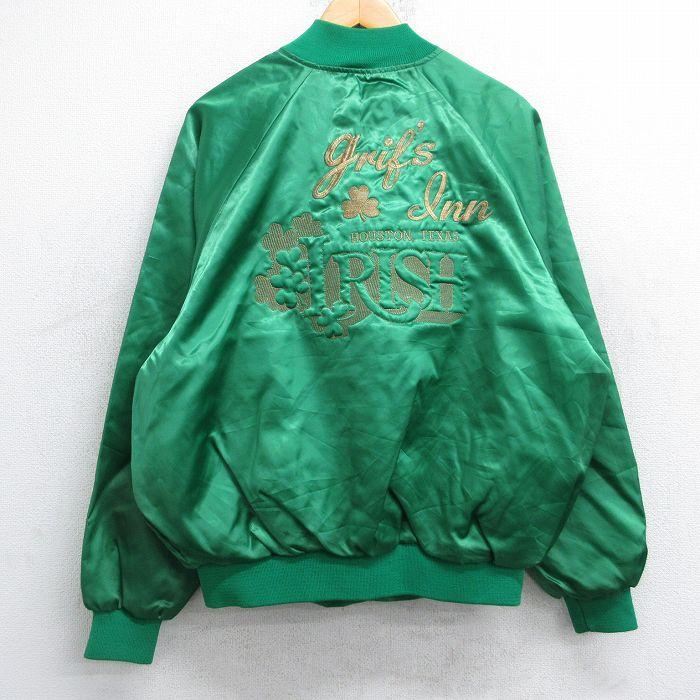 XL/古着 長袖 ナイロン ジャケット メンズ 80s アイリッシュ ノート