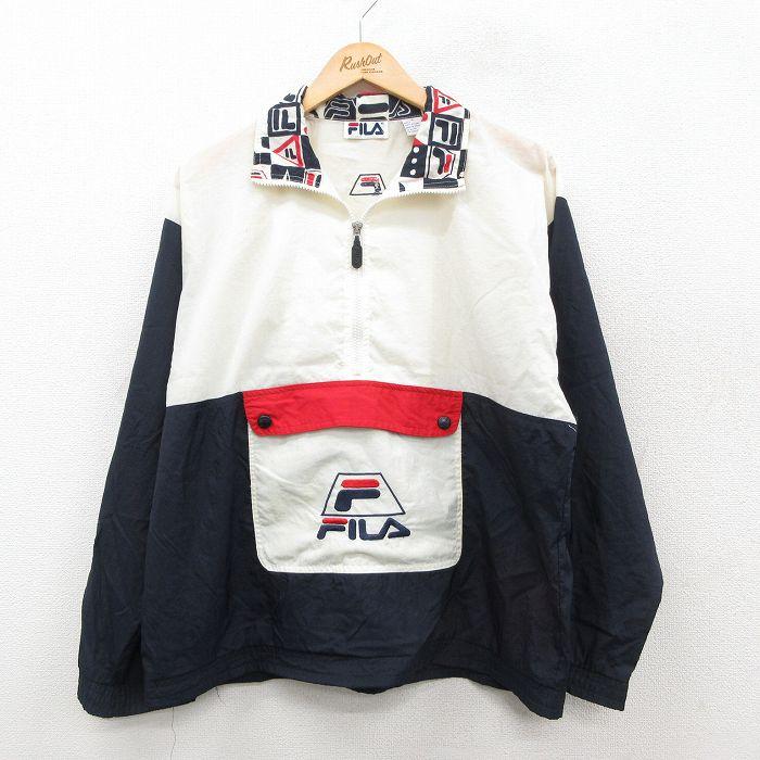 FILA（フィラ） L/古着 長袖 ハーフジップ ナイロン ジャケット メンズ