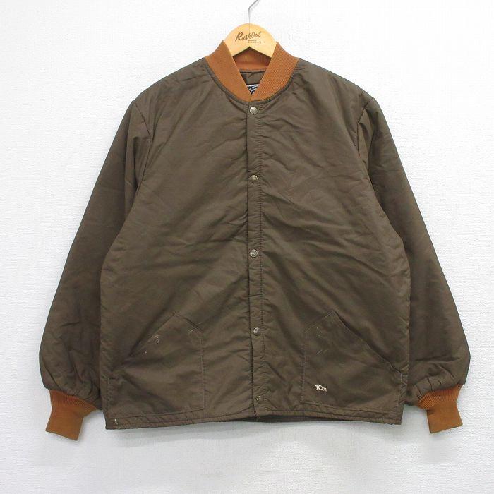 10x L/古着 長袖 ナイロン ジャケット メンズ 90年代 90s USA製 茶他