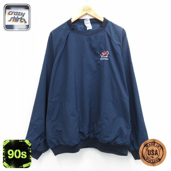 THE XL/古着 crazy shirts 長袖 ナイロン ジャケット メンズ 90年代
