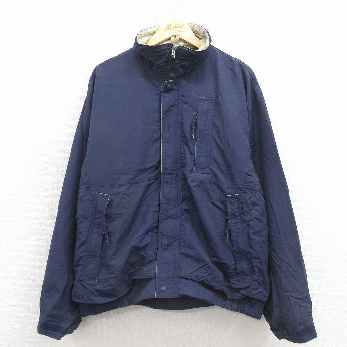 XL/古着 EMS 長袖 ナイロン ジャケット メンズ 90年代 90s ロング丈 濃紺 内側メッシュ【spe】 25dec24 XL/古着 EMS 長袖 ナイロン ジャケット メンズ 90年代 90s 紺 spe